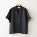VIS/LI BRIGHT TWILL OPEN COLLAR SS SHIRT #DARK CHARCOAL [ST.1463]