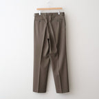 LIGHT WOOL MAX GABARDINE TWO-TUCK SLACKS #DARK OLIVE BROWN [A26SP04MG]