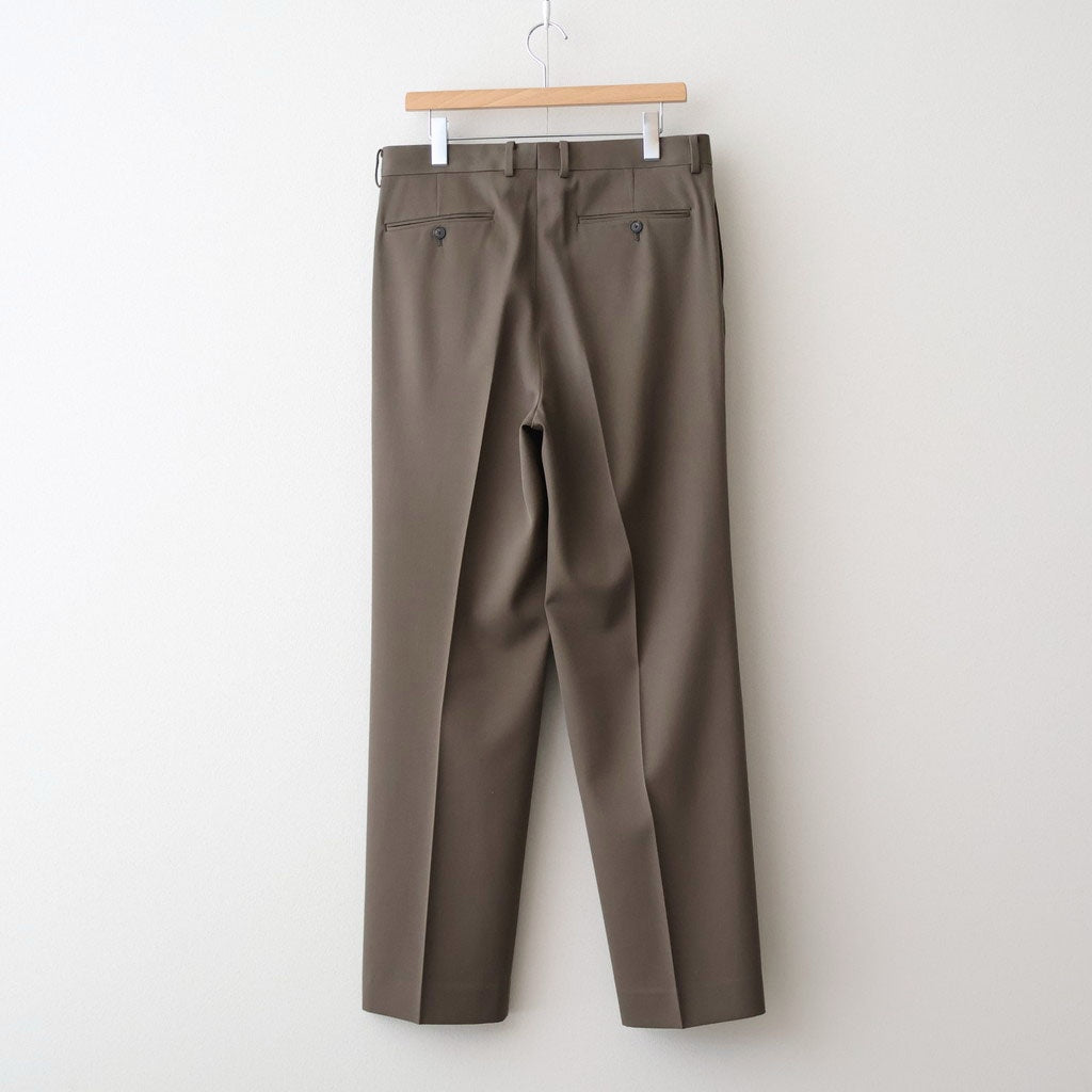 LIGHT WOOL MAX GABARDINE TWO-TUCK SLACKS #DARK OLIVE BROWN [A26SP04MG]