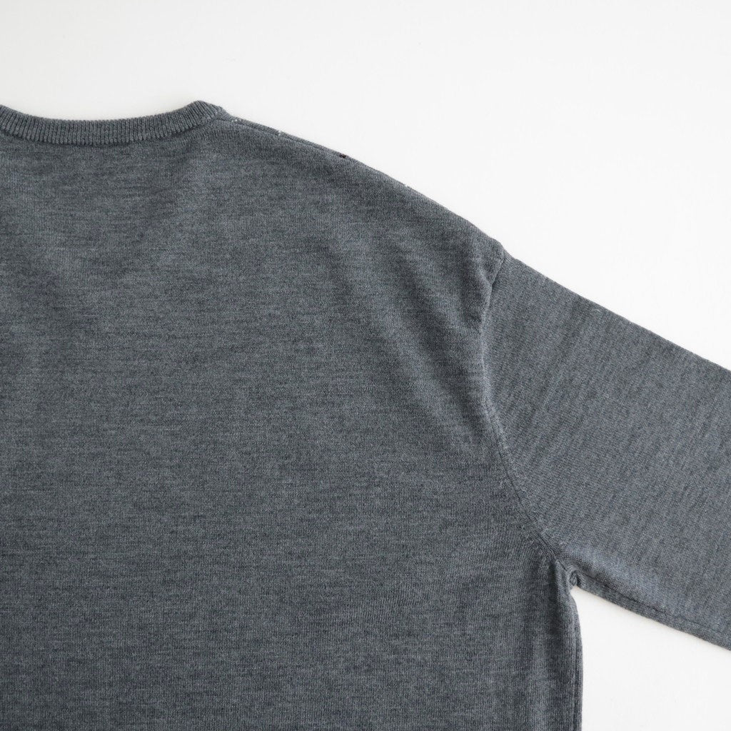 Argyle V-Neck Sweater #GREY×BORDEAUX [I26AW-K5]