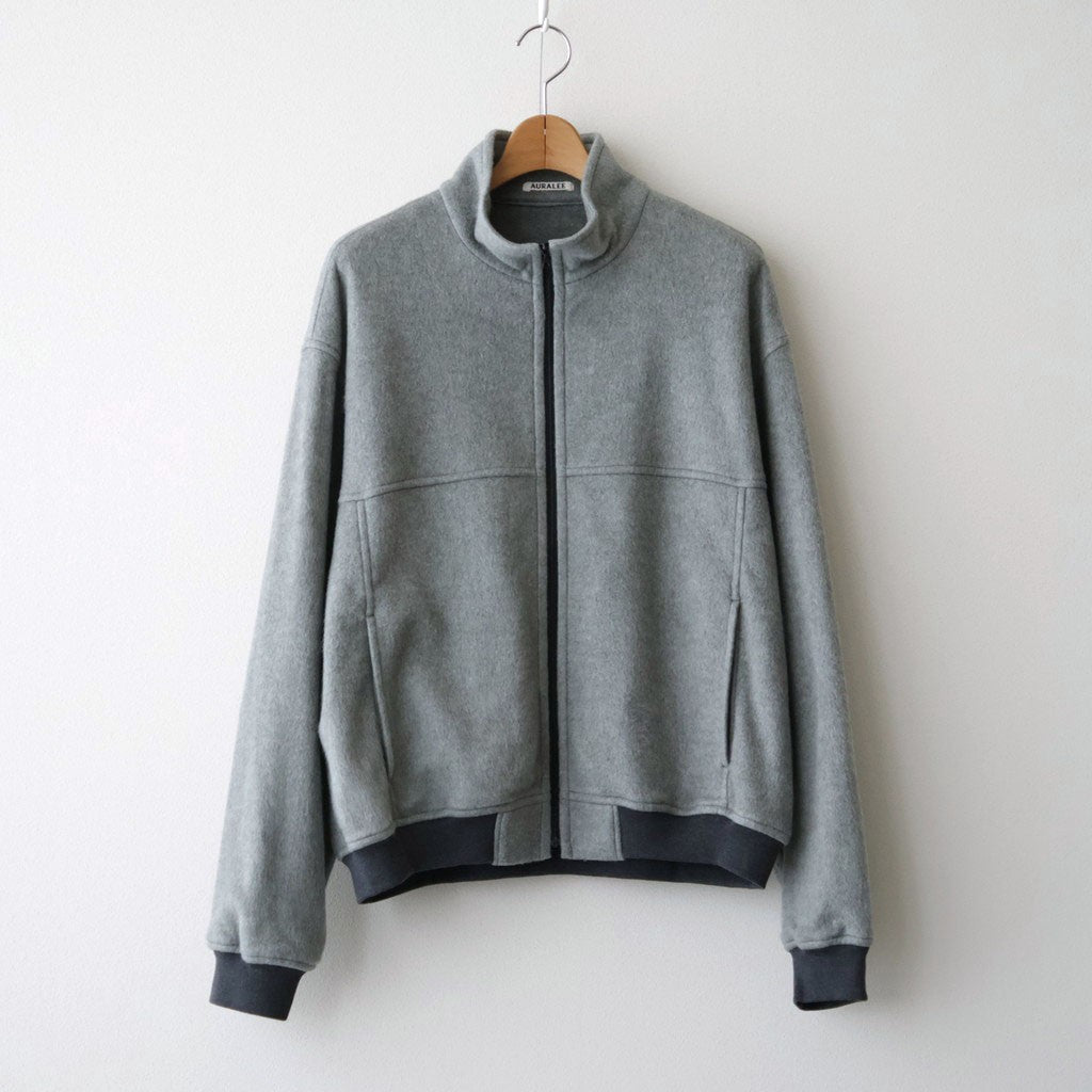 PURE SILK COMFORT FLEECE ZIP BLOUSON #TOP GRAY [A26AB01SF]