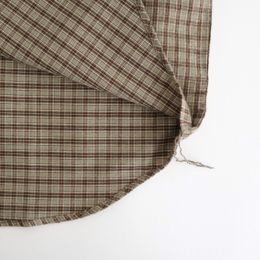 綿フランネルチェックシャツ #KHAKI [HP-B021-051]