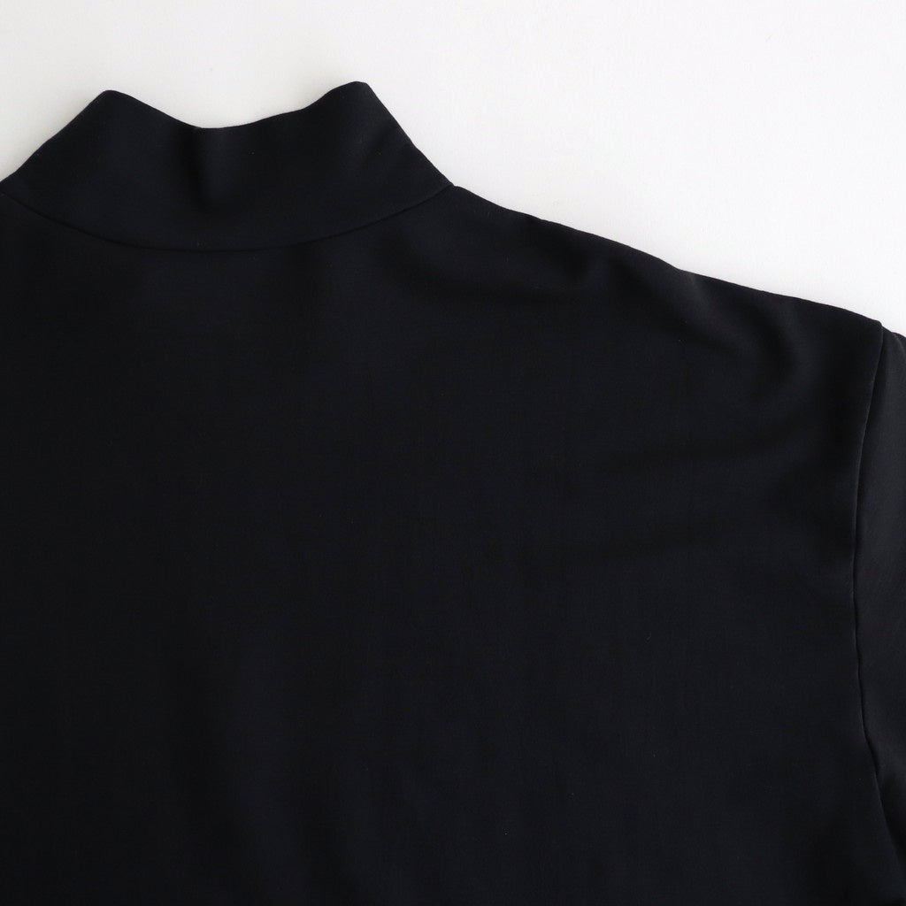 ELASTIC HIGH GAUGE SWEAT HALF ZIP P/O #INK BLACK [A25SP01NU]