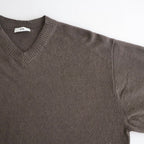 LINEN SHORT FUR V-NECK SWEATER #CHARCOAL GRAY [KRAGLM0120]