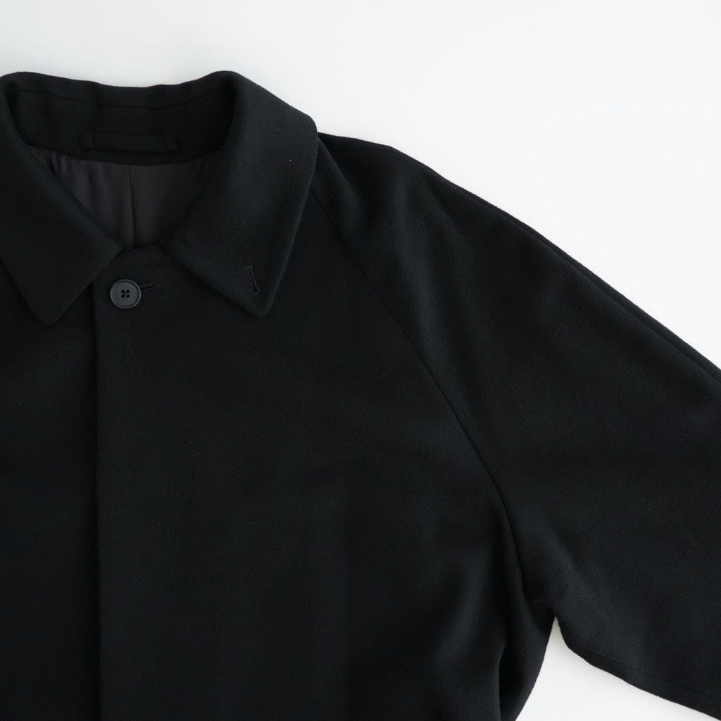 WOOL CASHMERE RAGLAN SLEEVE BALMACAAN COAT #BLACK [ST.1535]