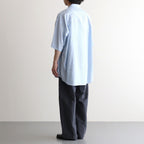 SIDOGRAS S/S Oversized Regular Collar Shirt #SAX STRIPE [GM262-50029]