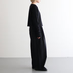 WOOL TROPICAL WIDE EASY PANTS #BLACK [PRAGGM0110]