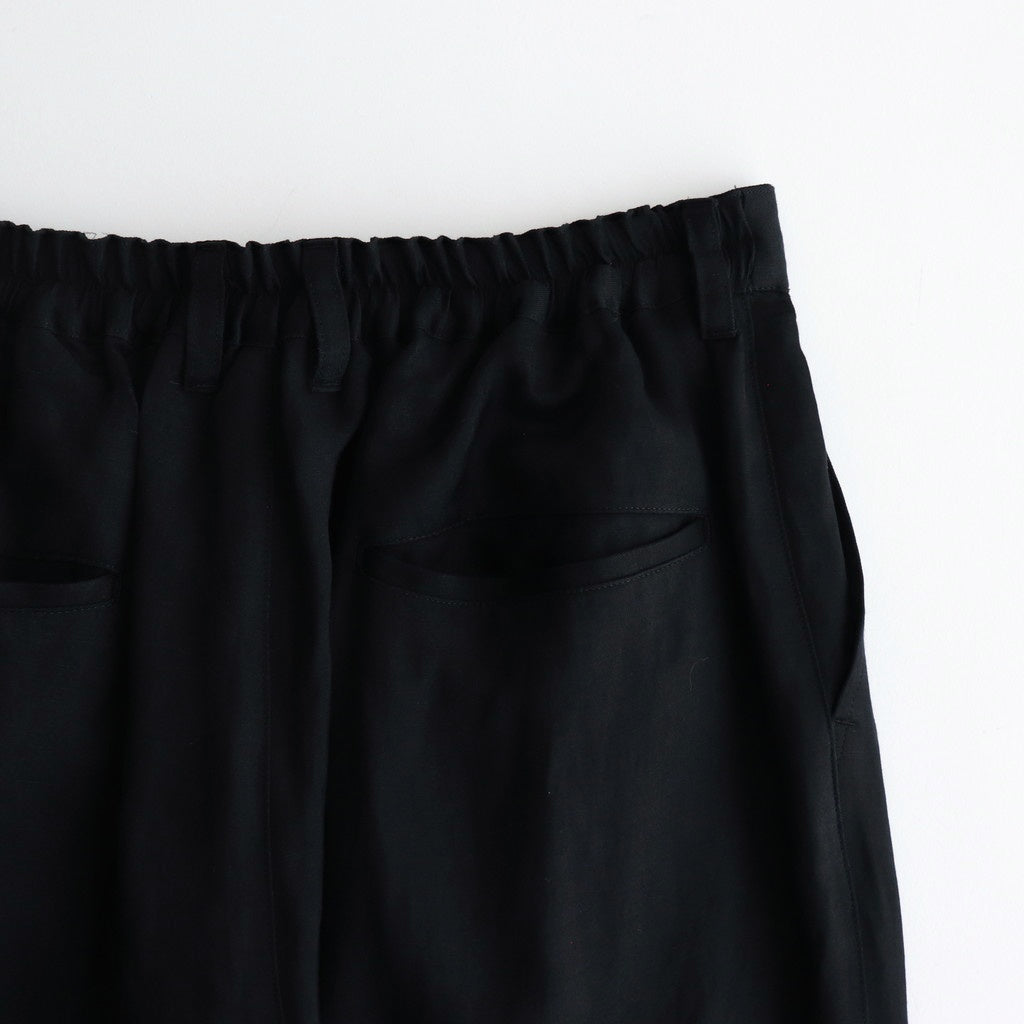 VIS/LI TWILL WIDE EASY TROUSERS #BLACK [ST.1156]