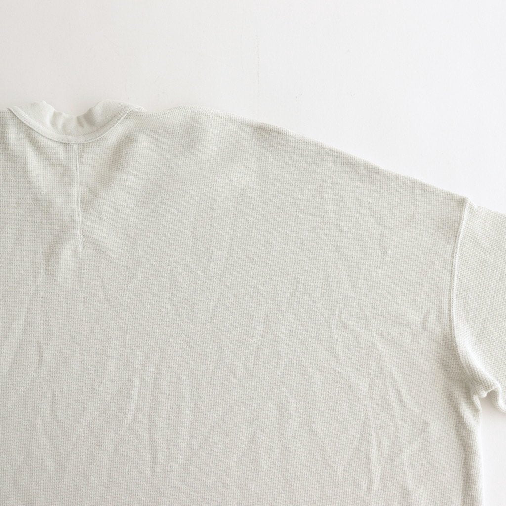 FSSOT | 製品染 30/-スパンポリエステルワッフル クルーネックオーバーサイズプルオーバー #ASH WHITE [GE_FR1203TF]