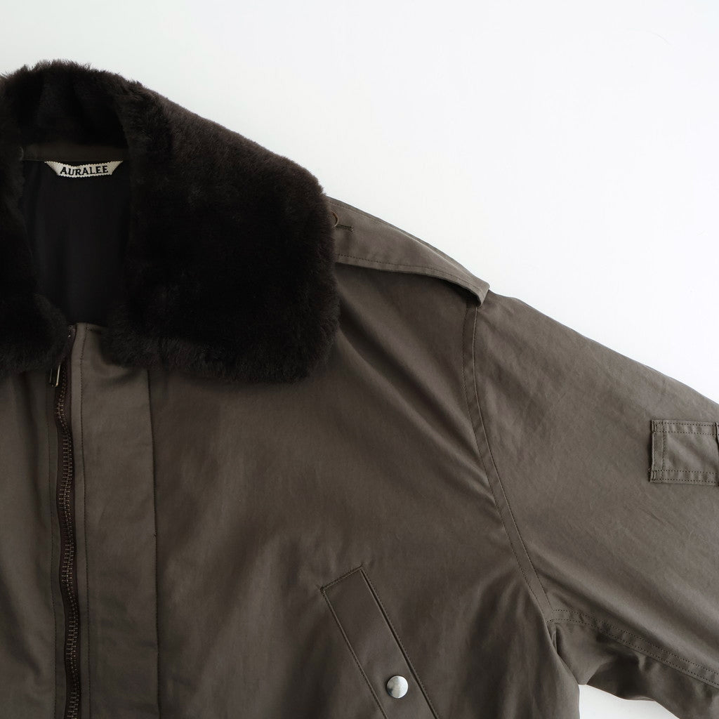WASHED FINX COTTON GABARDINE FLIGHT BLOUSON #DEEP OLIVE [A25AB01HM]