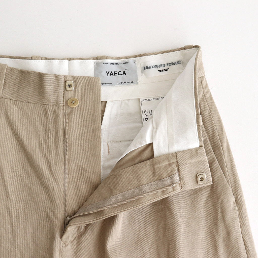 CHINO CLOTH PANTS TUCK STRAIGHT #beige [64653]