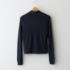 SILK BLENDED CIRCULAR RIB CREW&POLO LAYERED PULLOVER #NAVY [KRAGLA0105]