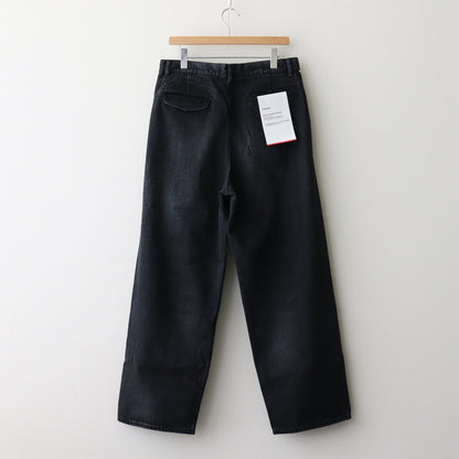 Selvage Denim Two Tuck Pants #BLACK DARK FADE [GU251-40188DB]