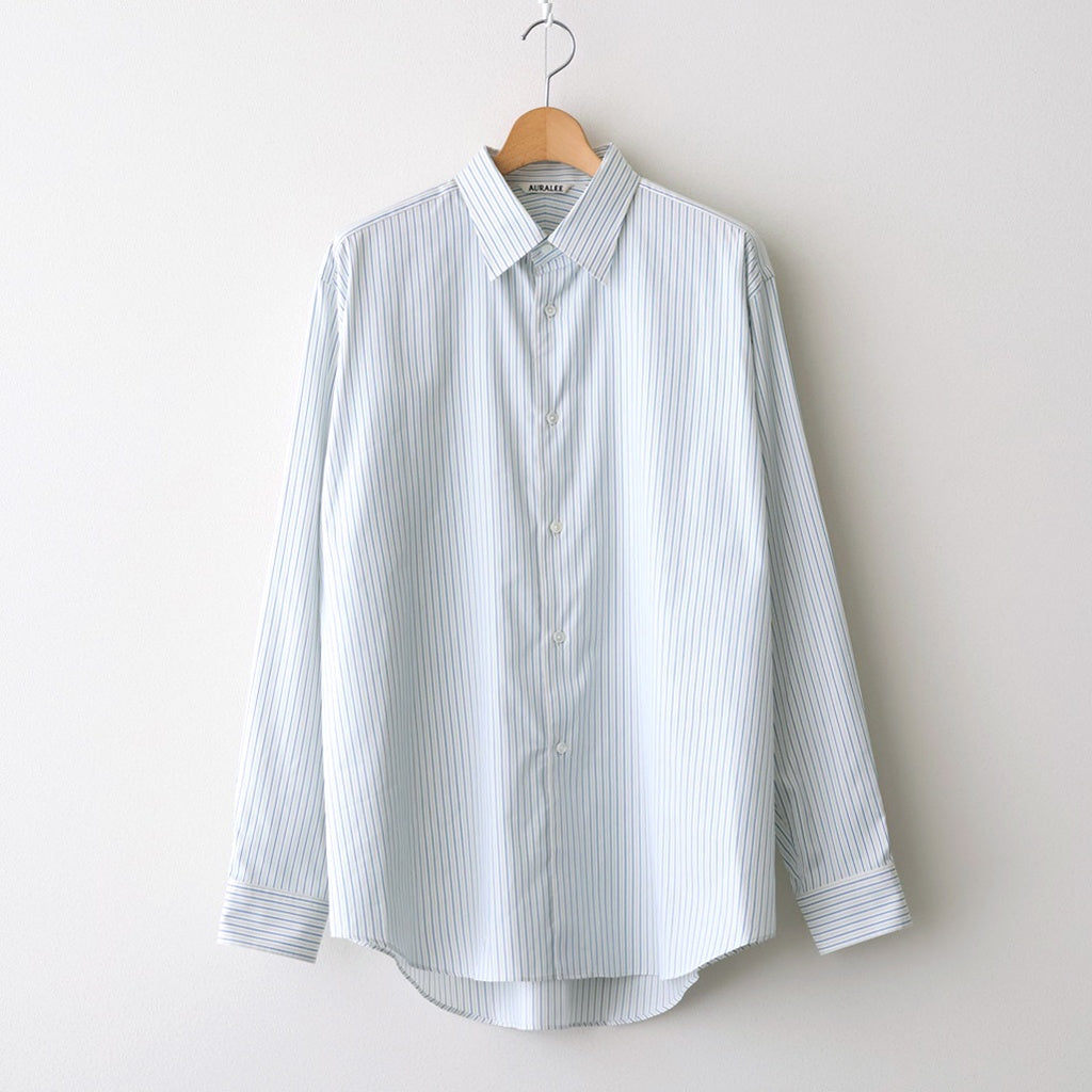 COTTON SILK STRIPE SHIRT #WHITE STRIPE [A25AS01CS]
