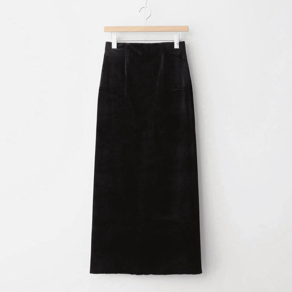 Pencil Velour Skirt #BLK [12520805]