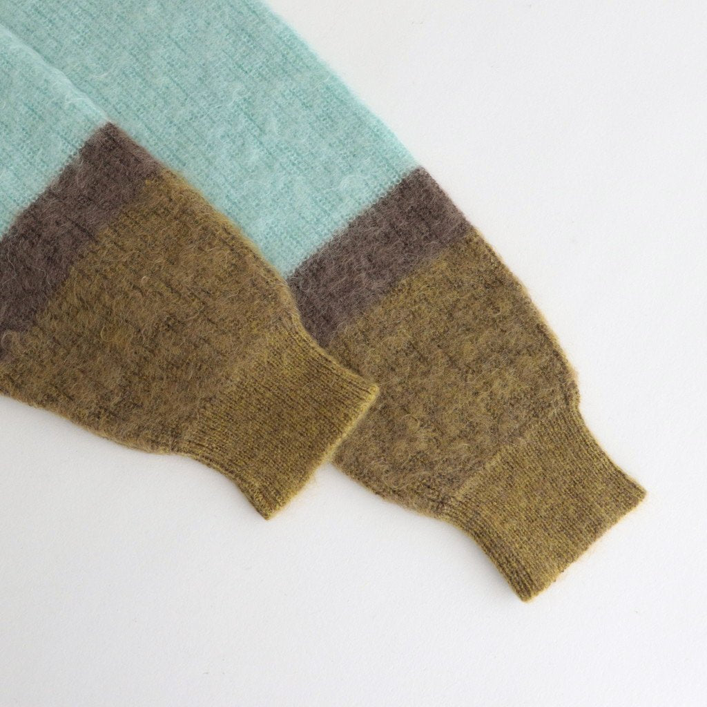 MOHAIR BORDER CARDIGAN #PINK [YK23FW0571S]