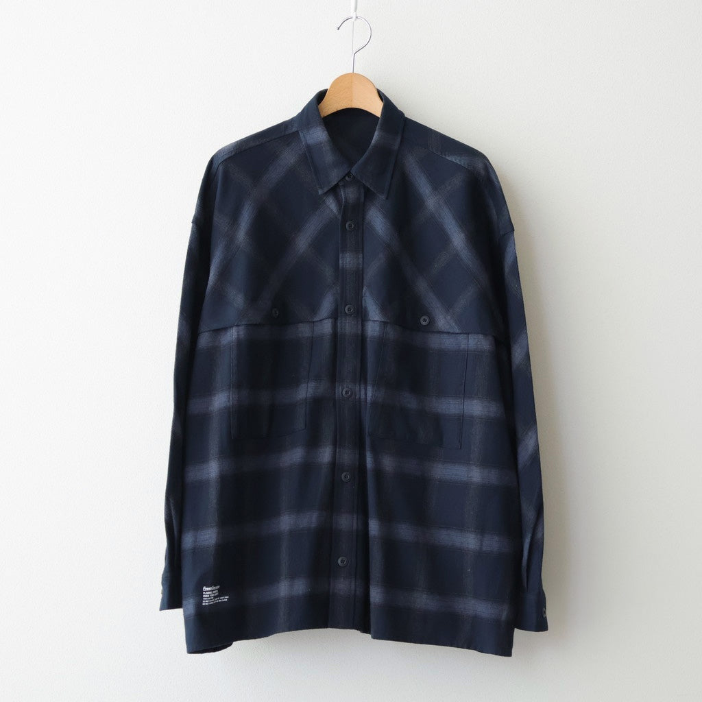 FLANNEL CHECK OVER YOKE SHIRT #NAVY [FSC253-50129]