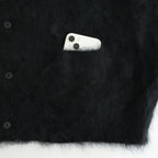 CASHMERE SHAGGY KNIT VEST #BLACK [ST.1309]
