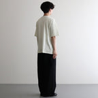 LUSTER PLAITING BOAT NECK TEE #IVORY PISTACHIO [A00P04GT]