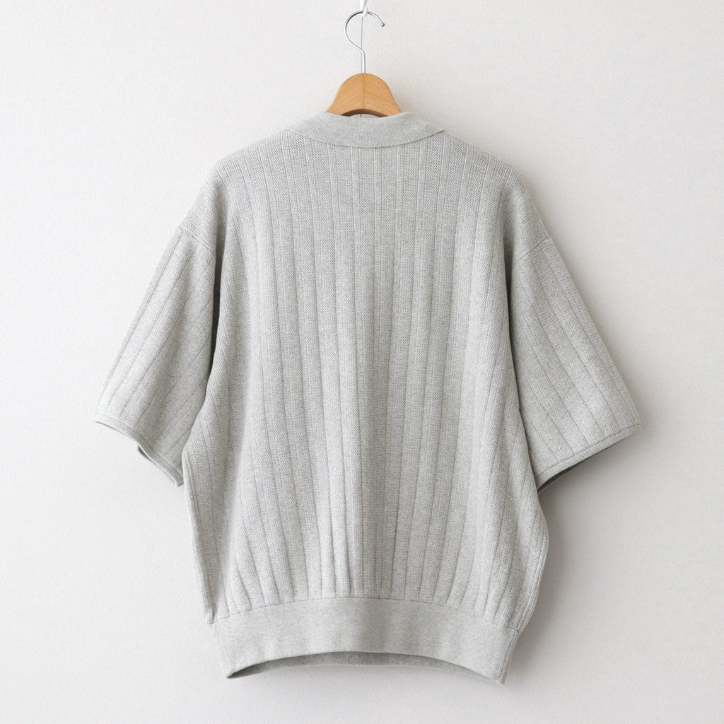 Rib Pattern Half Zip Polo #L.Gray [2501-012] - ciacura 三重県