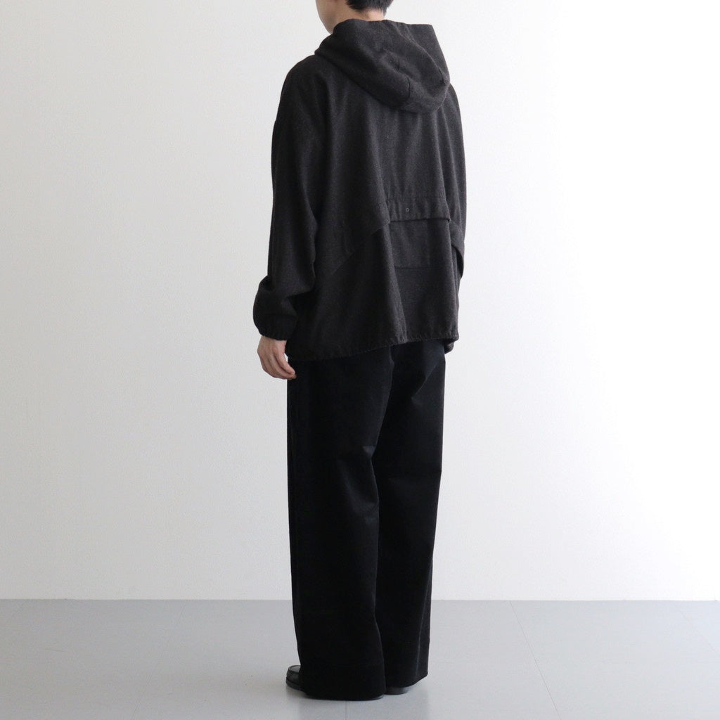 縮絨ウールワイドフーディー #DARK BROWN [D225-T391]