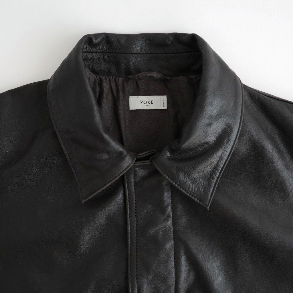 Leather Flight Jacket #Dark Brown [YK26FW01304B]