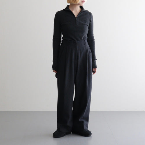 Halfzip Rib Knit #D/GRY [12610506]