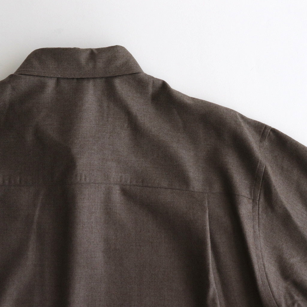 SUPER LIGHT WOOL SHIRT #TOP BROWN [A24AS01OS] - ciacura 三重県