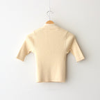 COTTON HIGH GAUGE RIB KNIT POLO #YELLOW [A00P01HR]