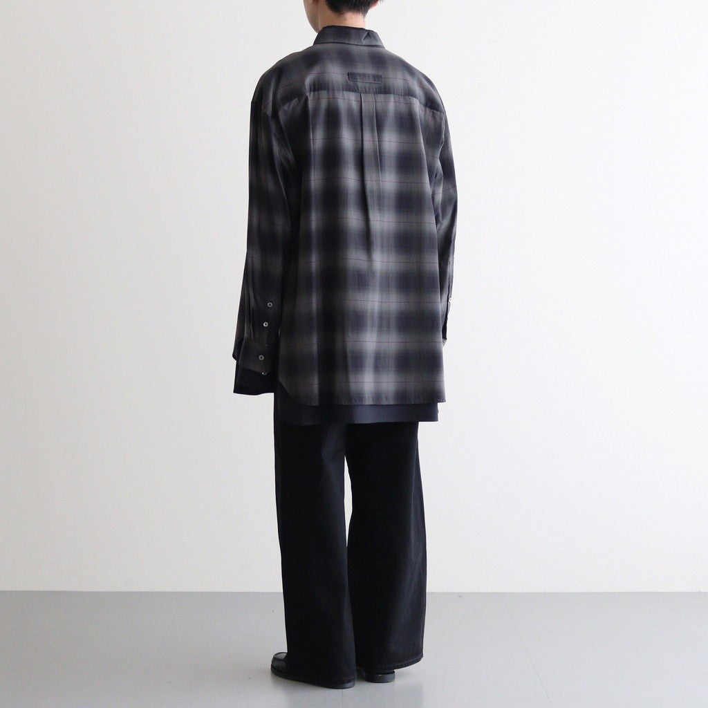 OVERSIZED LAYERED SHIRT #NAVY CHECK [ST.547-2]