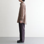 AIRY LIGHT COTTON CHECK BIG SHIRT #BROWN GINGHAM CHECK [A26SS01GC]