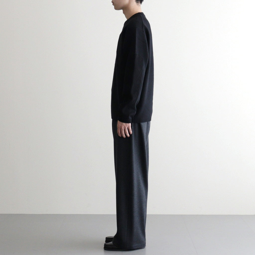 Suede Leather Elbow Patch Sweater #BLACK [YK25FW01108S]