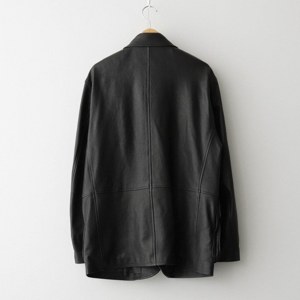TEXTURED LAMB LEATHER BLOUSON #BLACK [A26SB01BL]