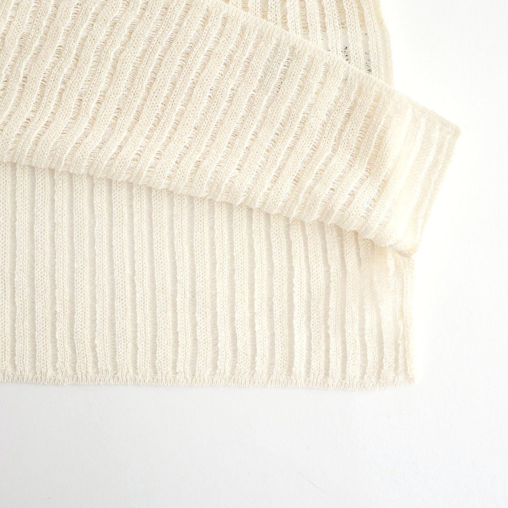 Rib Knit Sheer Shirt #WHITE [YK26SS01250S]