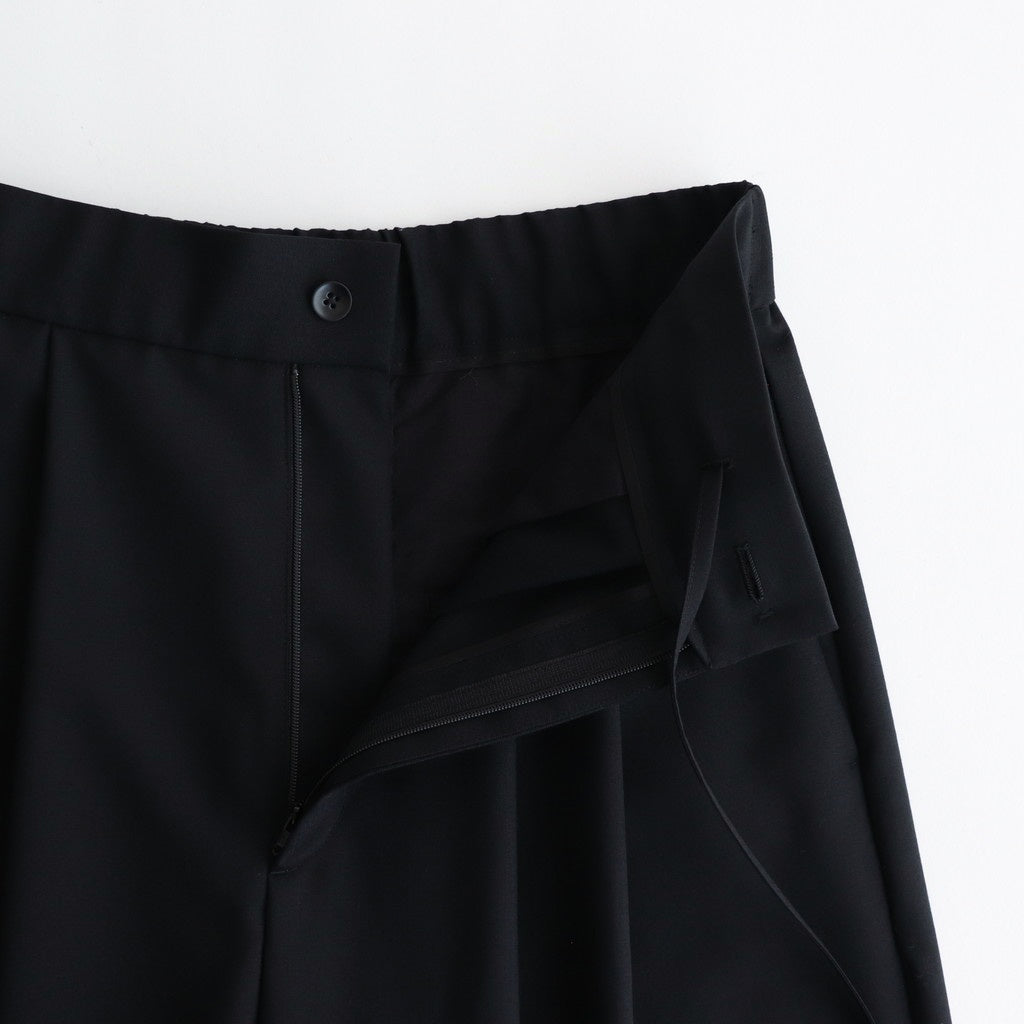 WOOL TROPICAL WIDE EASY PANTS #BLACK [PRAGGM0110]