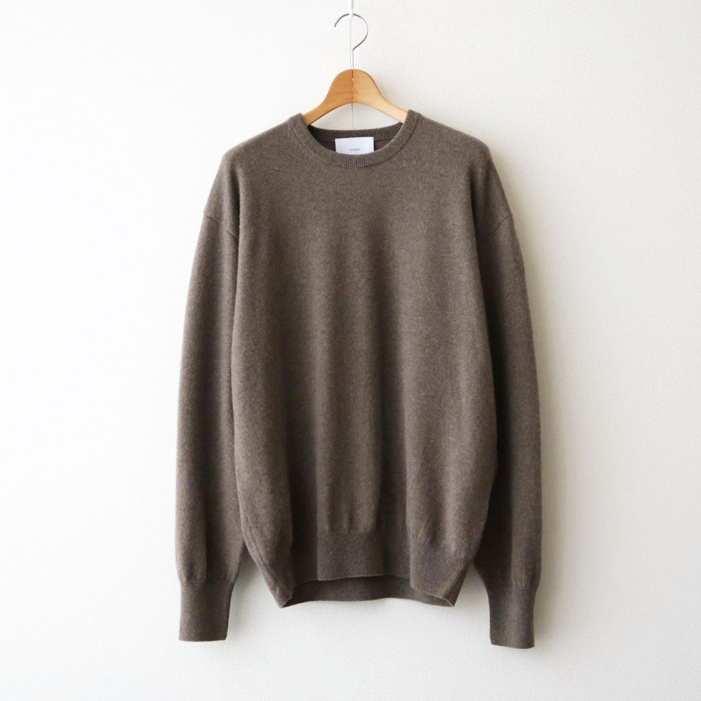 PURE CASHMERE KNIT CREW NECK LS #TAUPE [ST.1628]