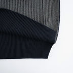 BATONER ウール梳毛片畔 ブリーチ加工 セーター #NAVY [HR-N001-051]