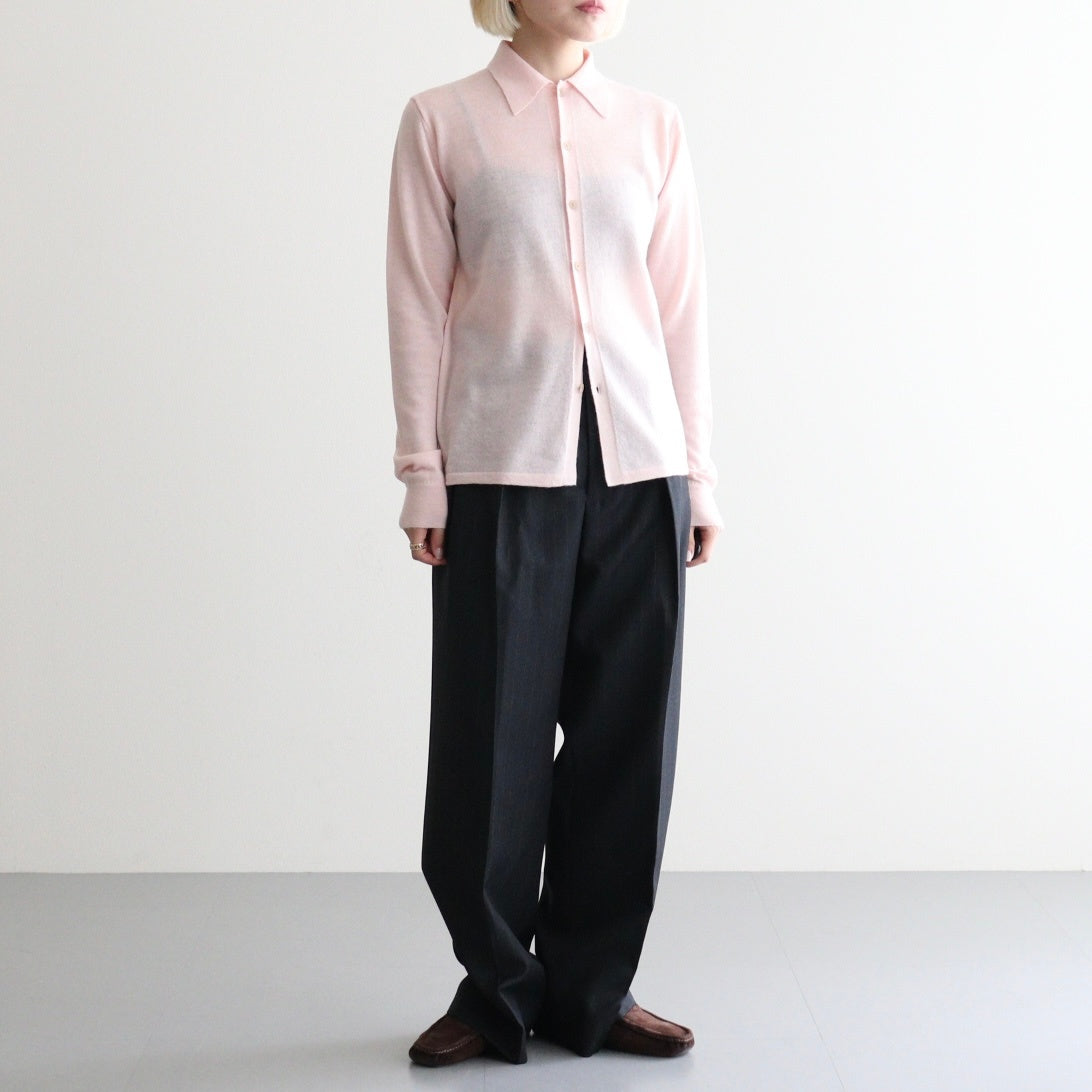 HIGH GAUGE SOFT CASHMERE KNIT SHIRT CARDIGAN #LIGHT PINK [A26AC03SM]