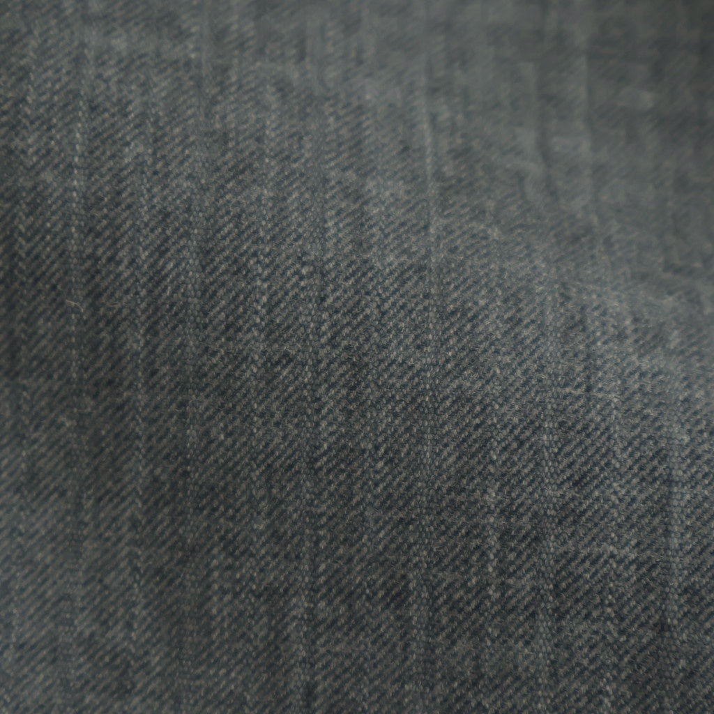 BLUEFACED WOOL TWO-TUCK SLACKS #GRAY STRIPE [A25AP05BS]