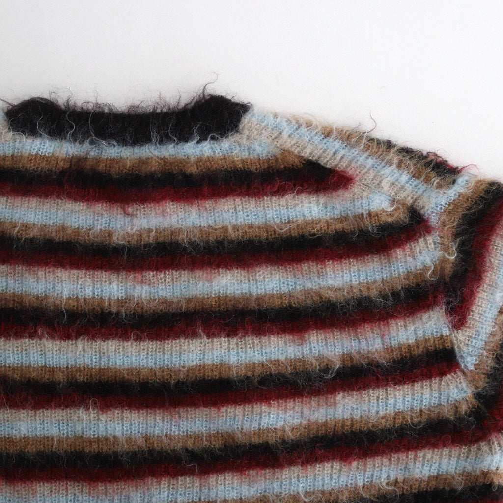 MOHAIR BORDER SWEATER #BROWN×RED [YK24FW0824S]