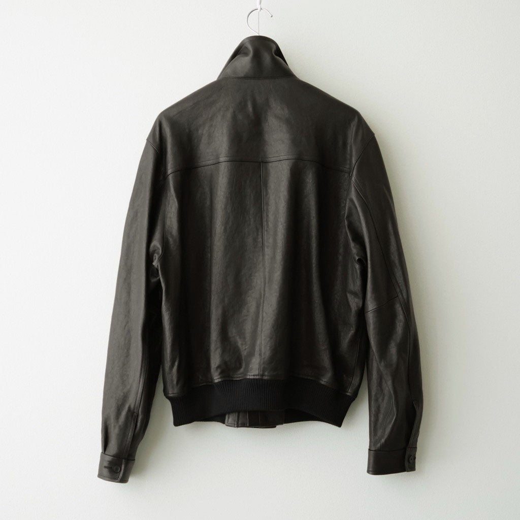 TEXTURED LAMB LEATHER BLOUSON #BLACK [A26AB01BL]