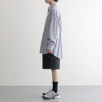 Broad Stripe L/S Oversized Regular Collar Shirt #BLUE STRIPE [GM254-50022STB]