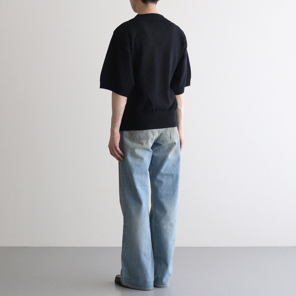 GIMA KNIT POLO SHIRTS #BLACK [25880601]