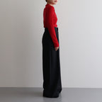 ROYAL WOOL CIRCULAR RIB HENRYNECK SWEATER #RED [KRAGCW0703]
