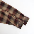 PLAID OPEN COLLOR SHIRTS #WINE RED [25330501]