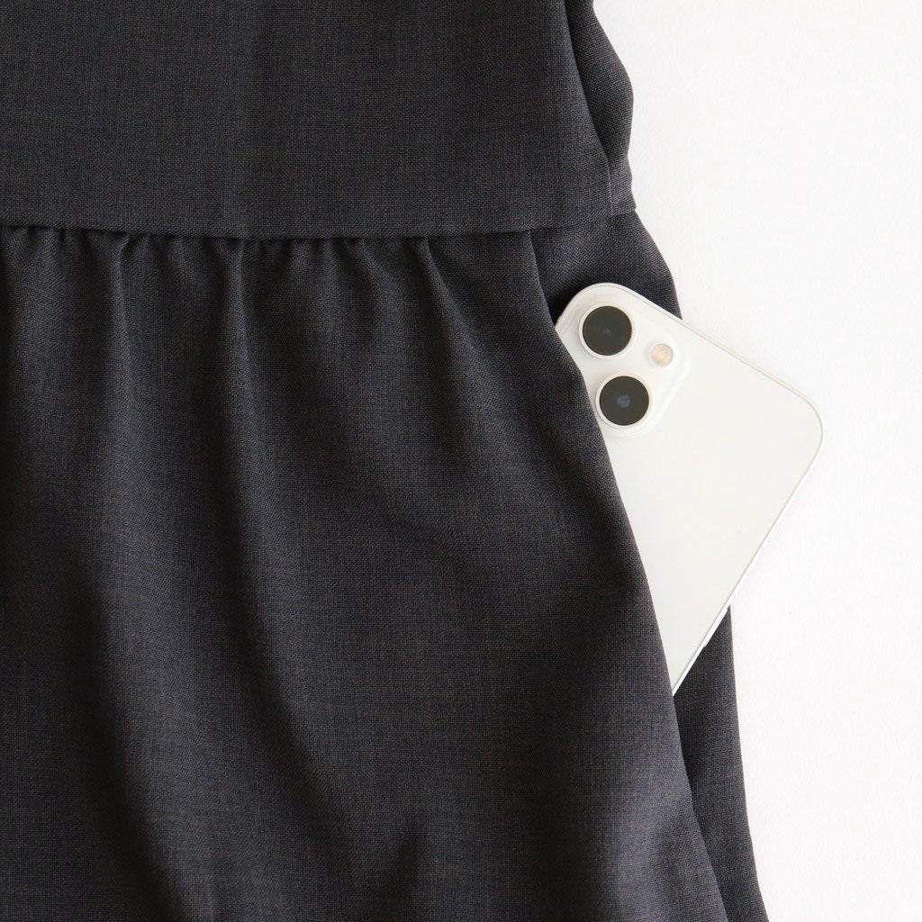 NBGZOO - オクタグラムポリエステル・艶消平織 オーバーオール #91 Dark Grey mix [SN_NC0809OO]