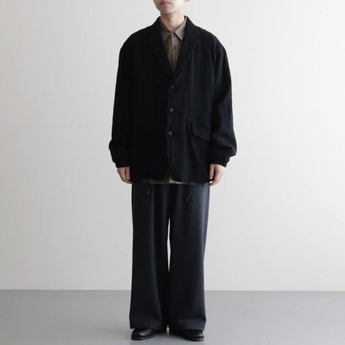 ウールサージ 製品縮絨ジャケット #BLACK [HR-J105-051]