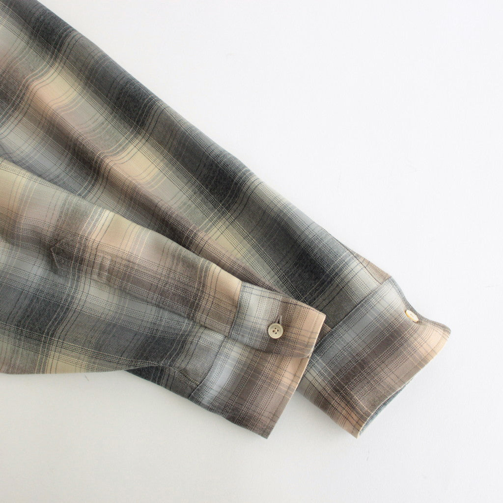 SUPER LIGHT WOOL CHECK SHIRT #BEIGE BLUE CHECK [A24AS01LC]