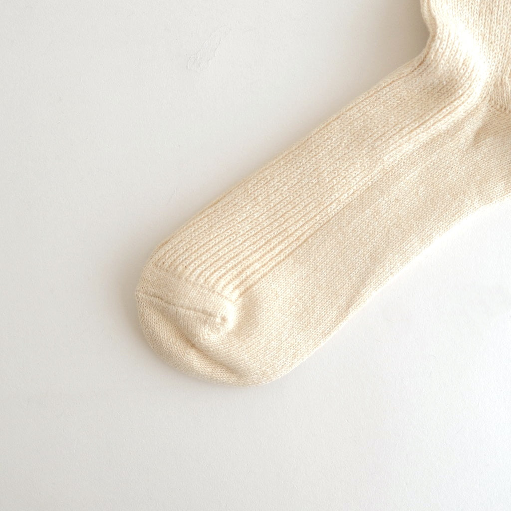 WASHI/RECYCLED COTTON RIB CREW SOCKS #RAW [R1535-AW25]