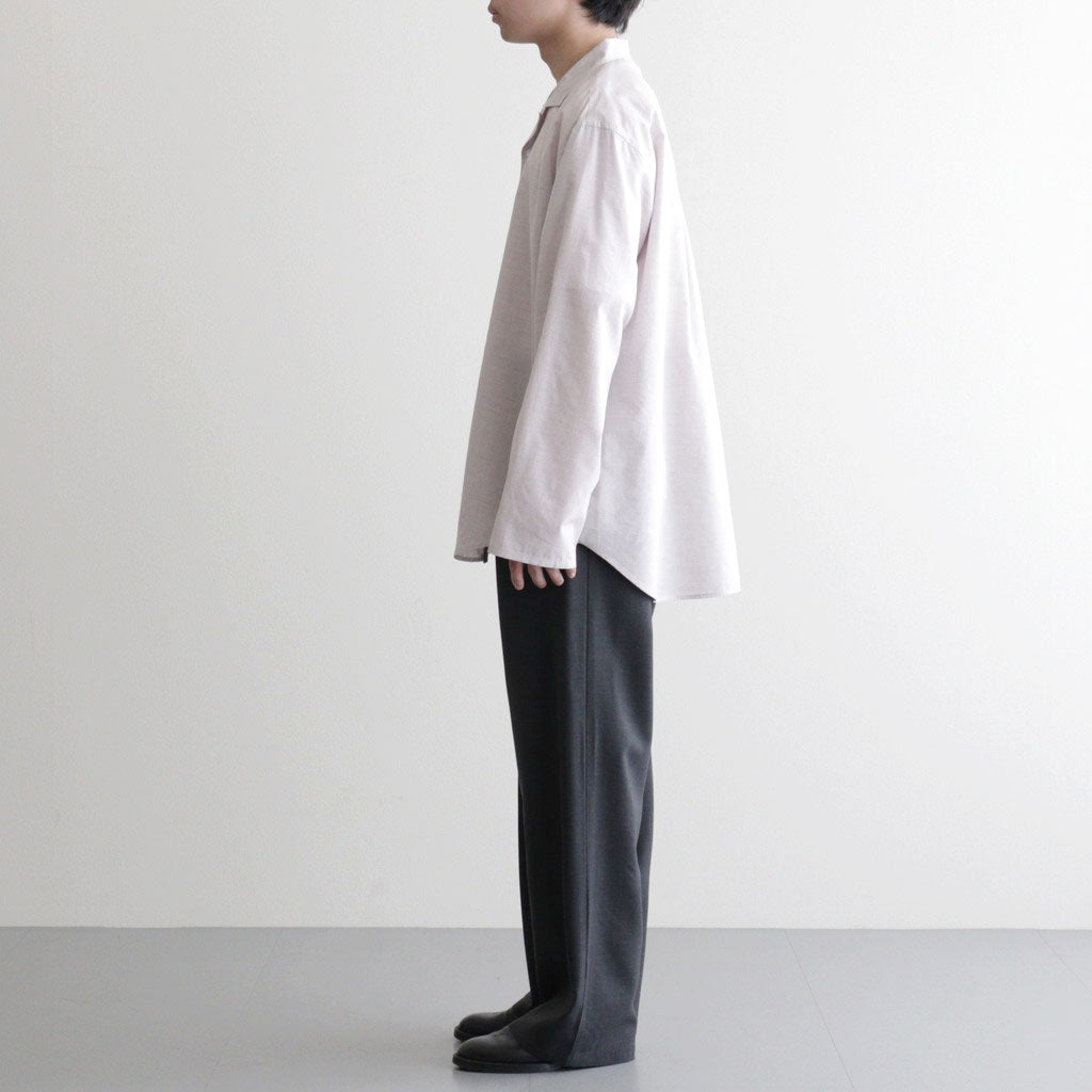Cotton & Lyocell Lounge Shirt #White & Burgundy Plaid [OFH010SH22]